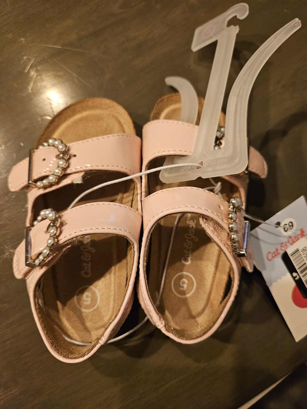 Cat & Jack Pink Pearl Buckle Girls' Sandals